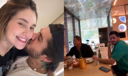 Leonardo e filhos visitam nova mansão de Virginia e Zé Felipe