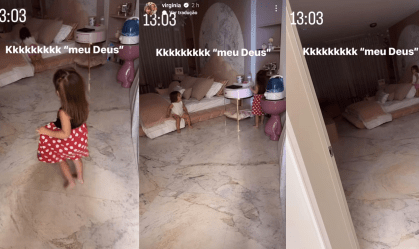 Virginia registra momento que filha vê quarto novo em mansão; veja