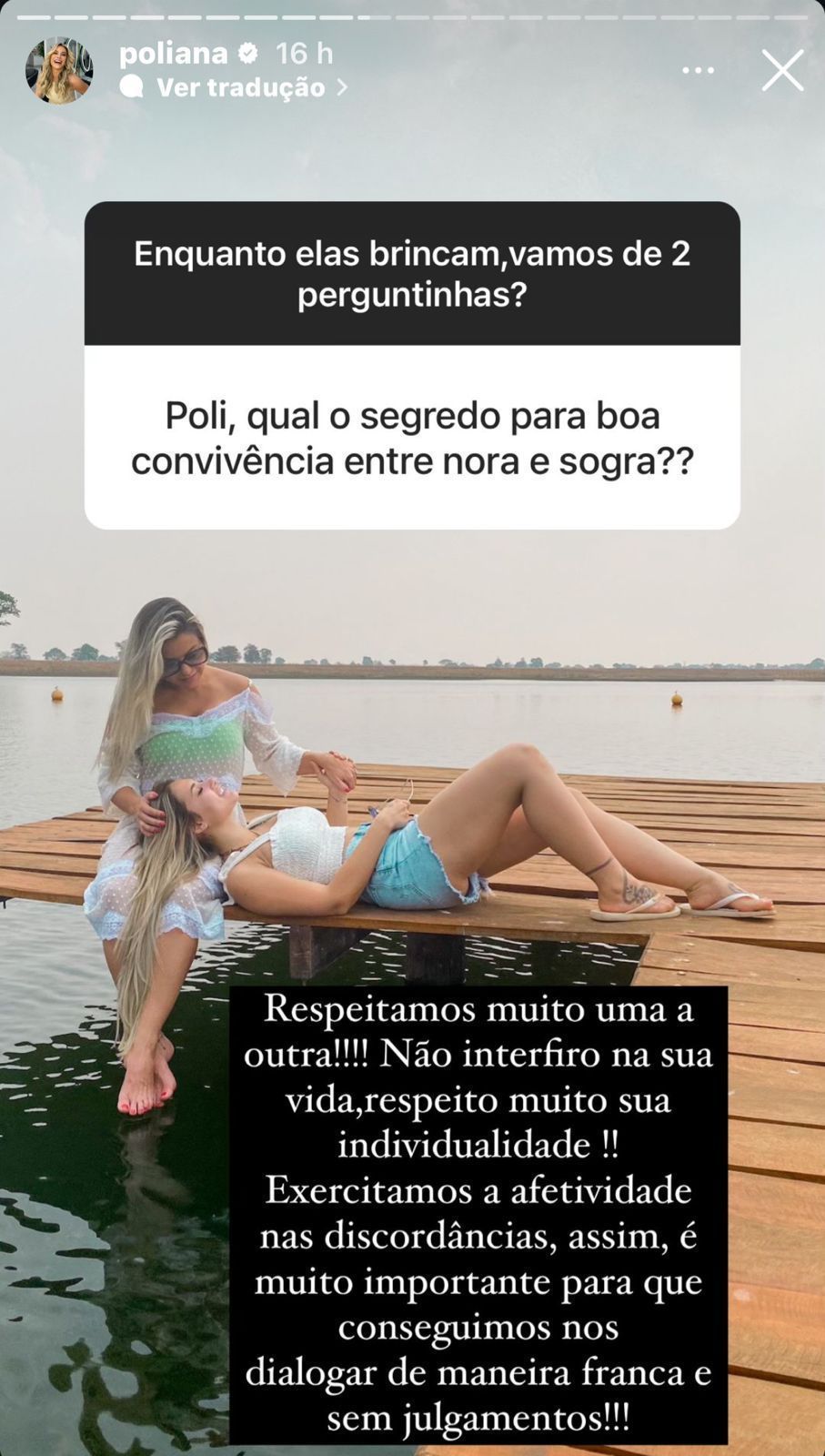 Poliana citou respeito ao falar da relação com Virginia Fonseca / Instagram/Poliana Rocha