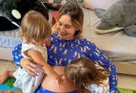 Virginia exibe barrigão em últimos meses de gravidez: 