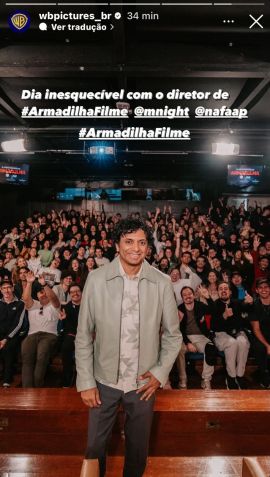 M. Night Shyamalan está no Brasil para promover o filme "Armadilha" / Warner Bros. Pictures Brasil