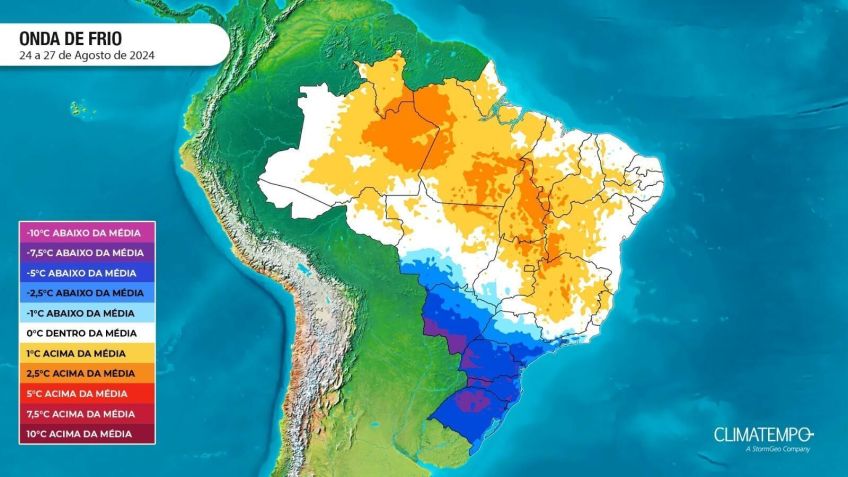 Após onda de calor, frente fria deve derrubar temperaturas impulsionada pelo ciclone / Divulgação/Climatempo