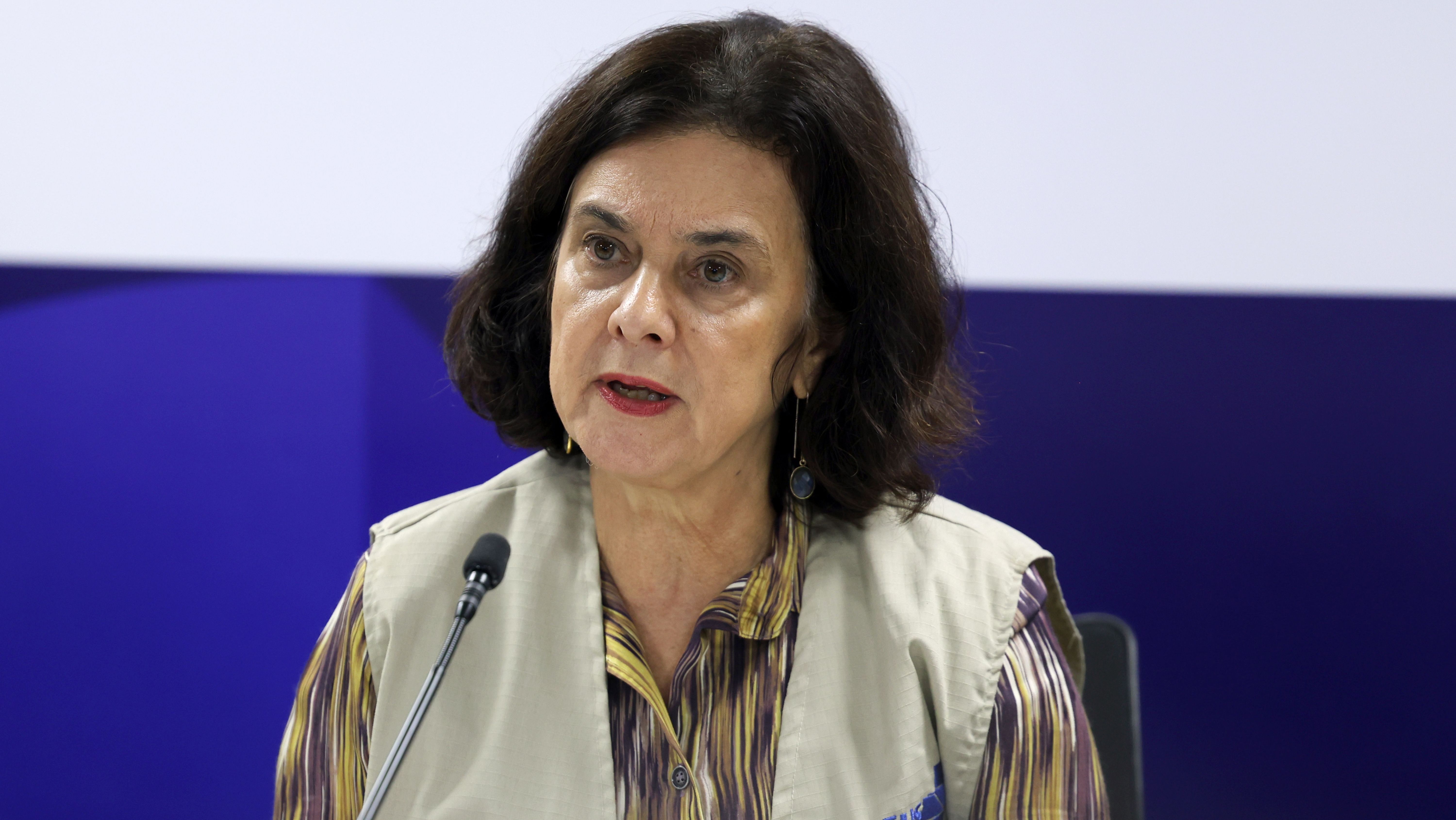 A ministra da Saúde, Nísia Trindrade, fala durante instalação do Centro de Operações de Emergência em Saúde para coordenar ações de resposta à mpox