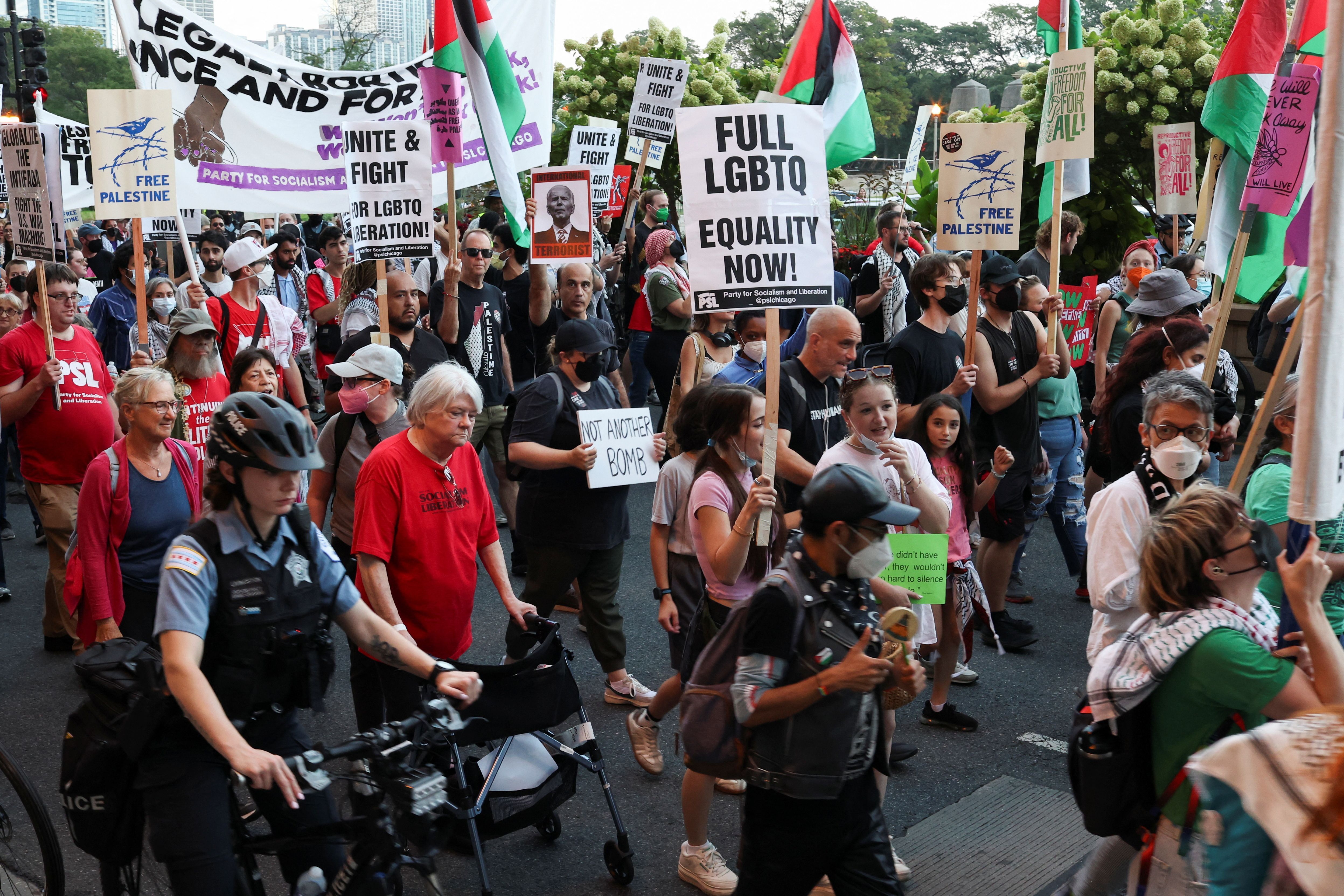 Protesto de ativistas em Chicago