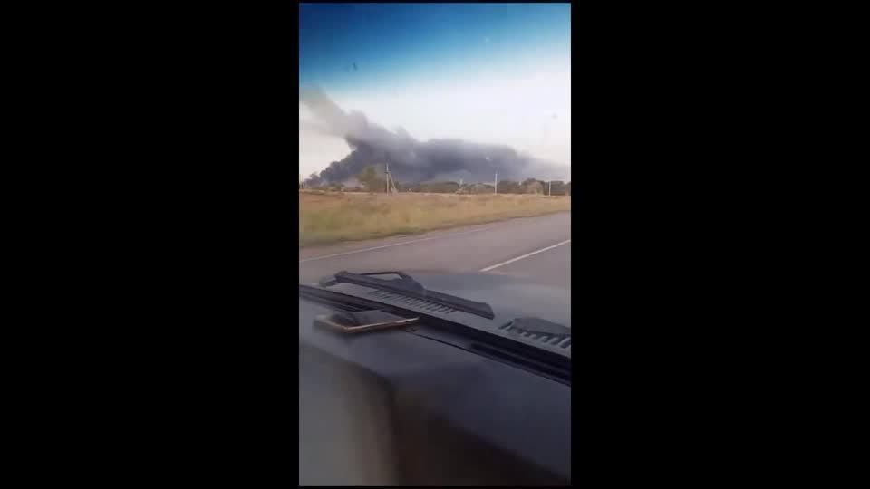 Eyewitness captures smoke rising from military facility after Ukrainian drone attack