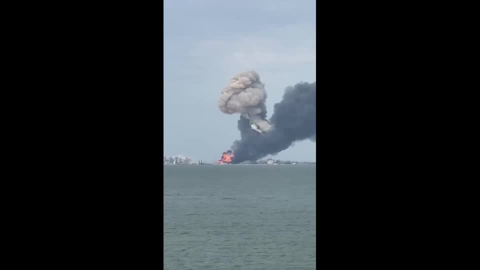Fire breaks out at Russian port after Ukrainian attack on ferry