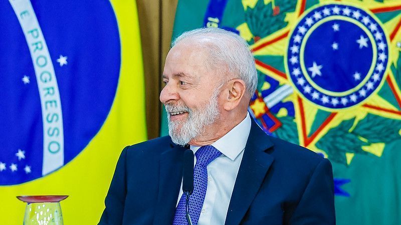 O presidente Luiz Inácio Lula da Silva durante evento no Palácio do Planalto