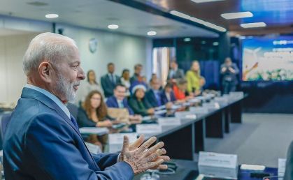Presidente da República, Luiz Inácio Lula da Silva, durante reunião extraordinária do Conselho Nacional de Política Energética – CNPE, na sede do Ministério de Minas e Energia. Brasília - DF