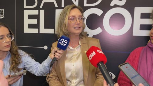 A candidata Maria do Rosário (PT) chega na TV Bandeirantes para debate