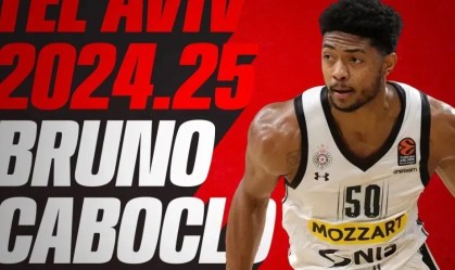 Bruno Caboclo em anúncio como novo pivô do Hapoel Tel Aviv