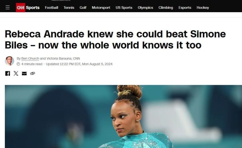 CNN internacional repercutiu a vitória de Rebeca / Reprodução