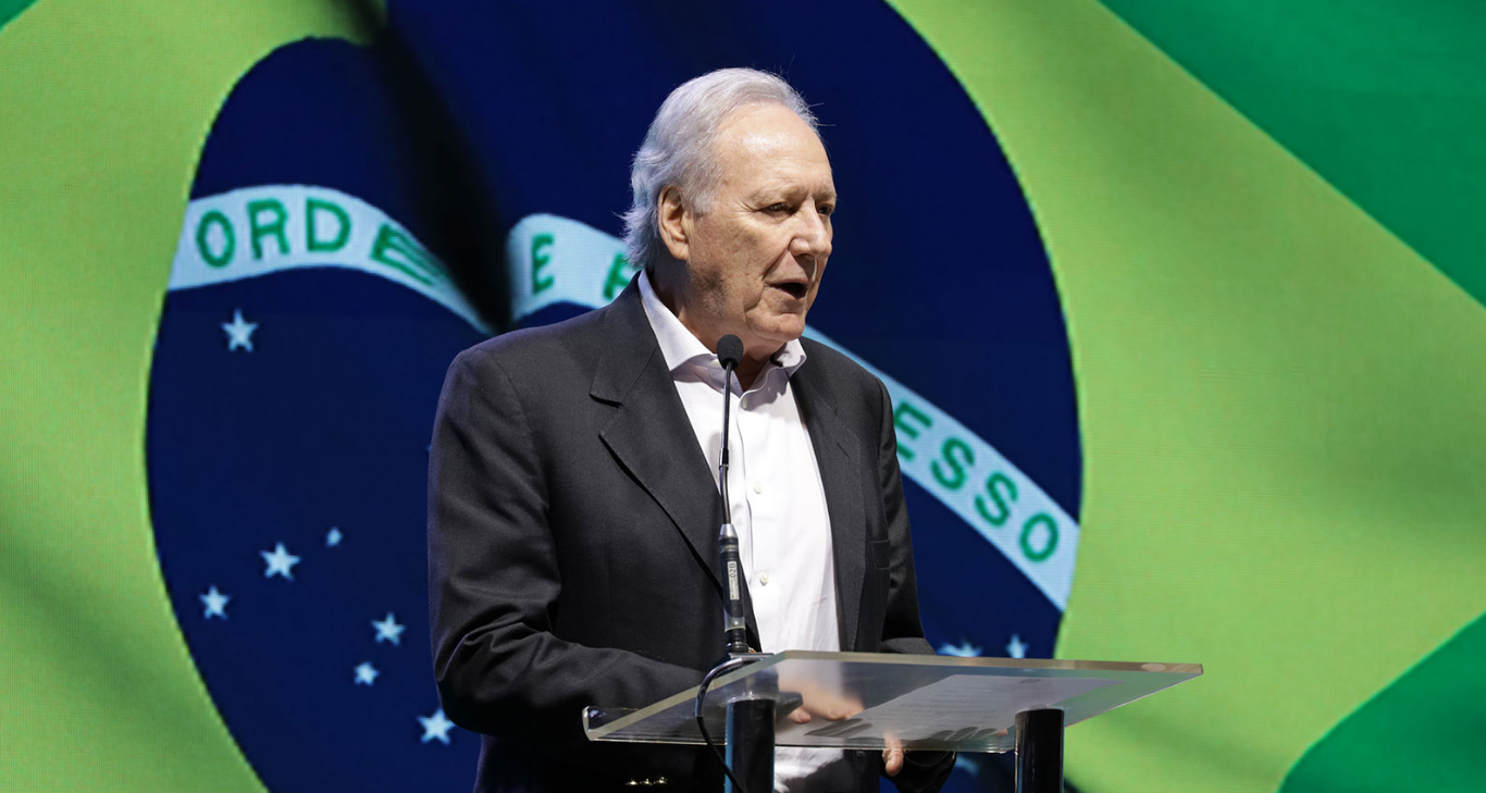 O ministro da Justiça, Ricardo Lewandowski, durante evento do Cosud em Vitória, no Espírito Santo