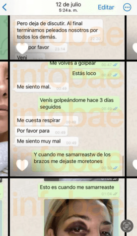 Captura de tela mostrando conversa entre o ex-presidente da Argentina Alberto Fernández e a ex-primeira dama Fabiola Yañez / Reprodução/Infobae