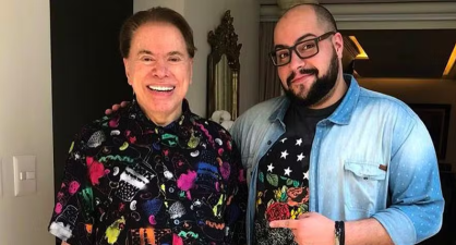 Silvio Santos com o neto Tiago Abravanel