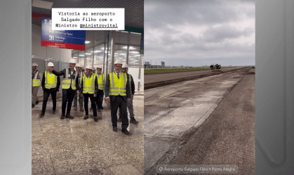 Governo vistoria obras no Aeroporto Salgado Filho e concessionária diz que está dentro do cronograma no RS
