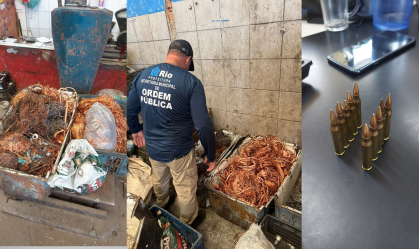SEOP apreende mais de 200 kg de cobre e munições de fuzil em ferro-velho no Rio