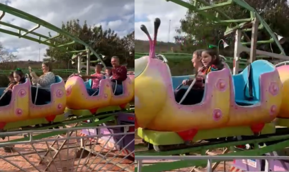 Vídeo: mulher cai de "minhocão" e fica ferida em parque de diversões em MG