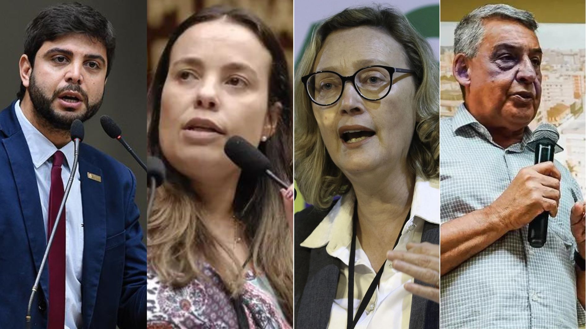 Felipe Camozzato (Novo), Juliana Brizola (PDT), Maria do Rosário (PT) e Sebastião Melo (MDB)