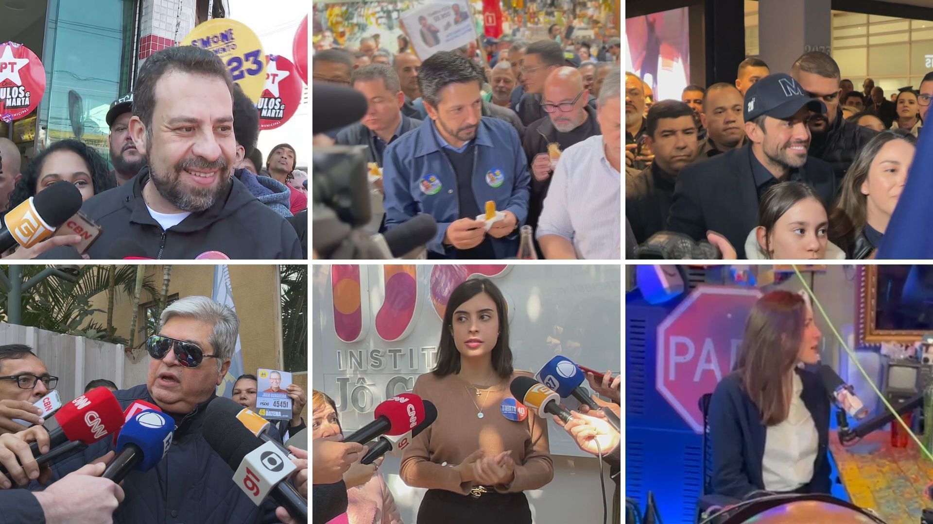 Montagem com candidatos a prefeito de São Paulo