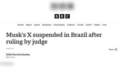 BBC repercute suspensão do X no Brasil