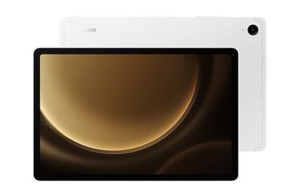 A imagem apresenta o tablet Galaxy Tab S9 FE, da Samsung.