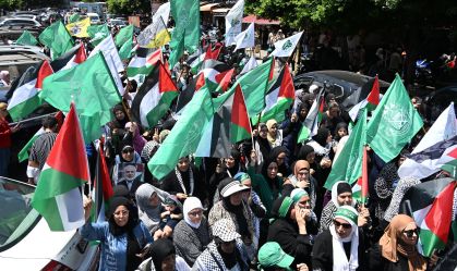 Funeral prayer in absentia for Hamas political chief Ismail Haniyeh in Lebanon