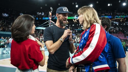 Michael Phelps com Katie Ledecky na Olimpíada de Paris 2024
