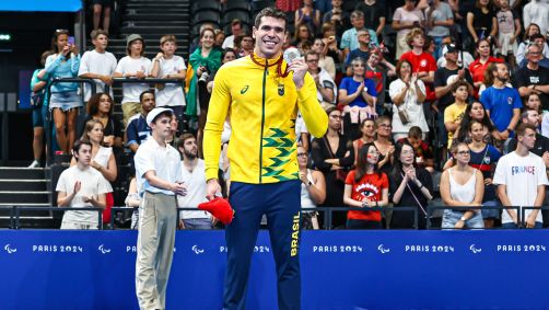 Phelippe Rodrigues conquistou a medalha de prata na natação 50m livres S10