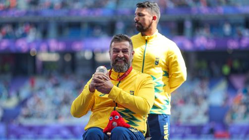André Rocha foi medalha de bronze no lançamento de disco F52