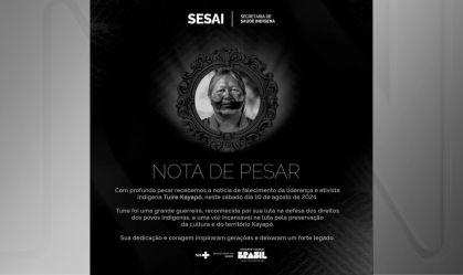 Tuíre Kayapó morreu aos 57 anos, vítima de um câncer