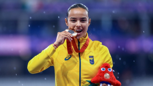 Maria Clara Augusto foi medalha de bronze nos 400m T47