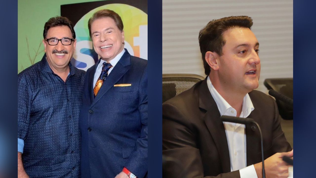 Ratinho com Silvio Santos e o governador Ratinho Junior