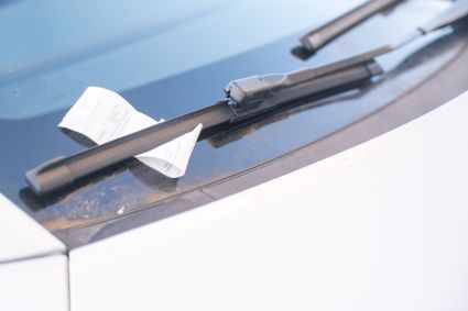 Multa por infração de trânsito colocada em para-brisas