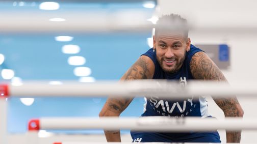 Neymar durante treino do Al-Hilal