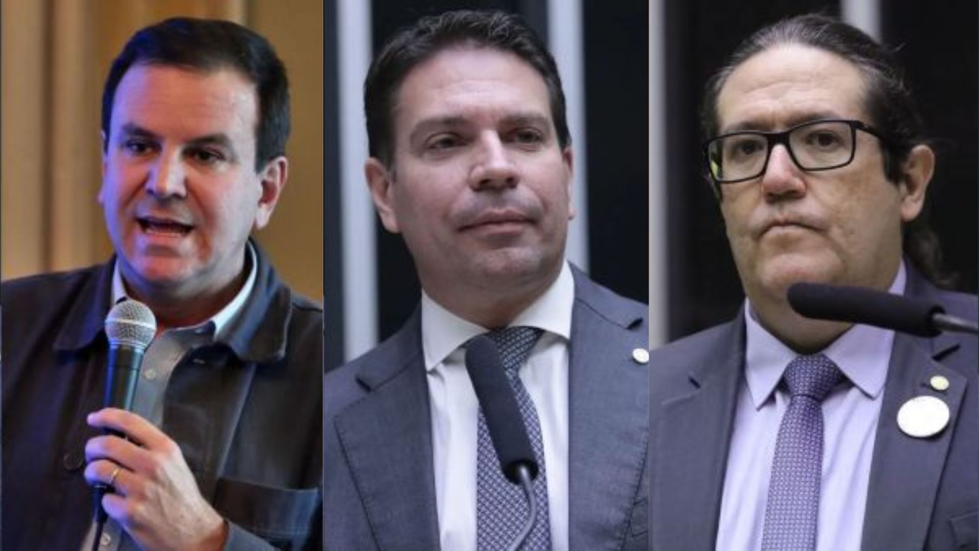 Eduardo Paes, Alexandre Ramagem e Tarcísio Motta