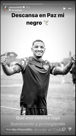 Goleiro do Inter presta homenagem a Juan Izquierdo • Reprodução: Instagram / @chinorochet93