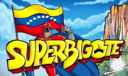 Desenho "Súper Bigote", que representa Nicolás Maduro como super-herói