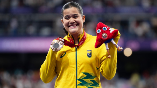 Verônica Hipólito conquistou a medalha de bronze nos 100m T36