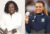 Paris 2024: Viola Davis parabeniza Rebeca Andrade e arrisca no português