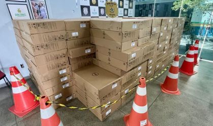 Polícia do Amazonas apreende mais de 2 toneladas de equipamentos eletrônicos roubados
