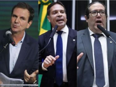Eduardo Paes (PSD), Alexandre Ramagem (PL) e Tarcisio Motta (PSOL)