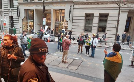 Manifestação de bolsonaristas contra o STF em Nova York em 2022