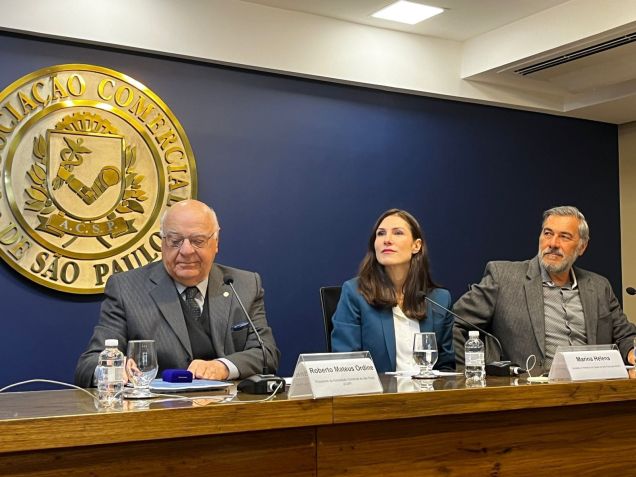 Marina Helena (Novo) durante sabatina nesta quinta • Divulgação