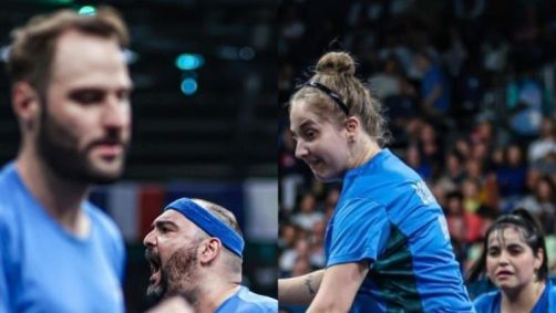 Claudio Massad e Luiz Manara, da classe MD18, e Danielle Rauen e Bruna Alexandre, da classe WD20, ficaram com o bronze paralímpico no tênis de mesa de Paris 2024