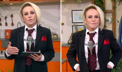 Ana Maria apresenta "Mais Você" vestida de Silvio Santos