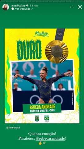 Angélica celebra vitória de Rebeca Andrade / Instagram/Angélica