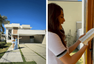 Ex-BBB Beatriz Reis faz 1ª tour pela nova casa; veja