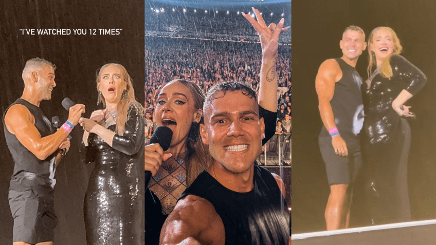 Fã publicou diversos stories em seu Instagram mostrando cenas do show e de sua participação do palco da cantora / Instagram/Caio Giardini