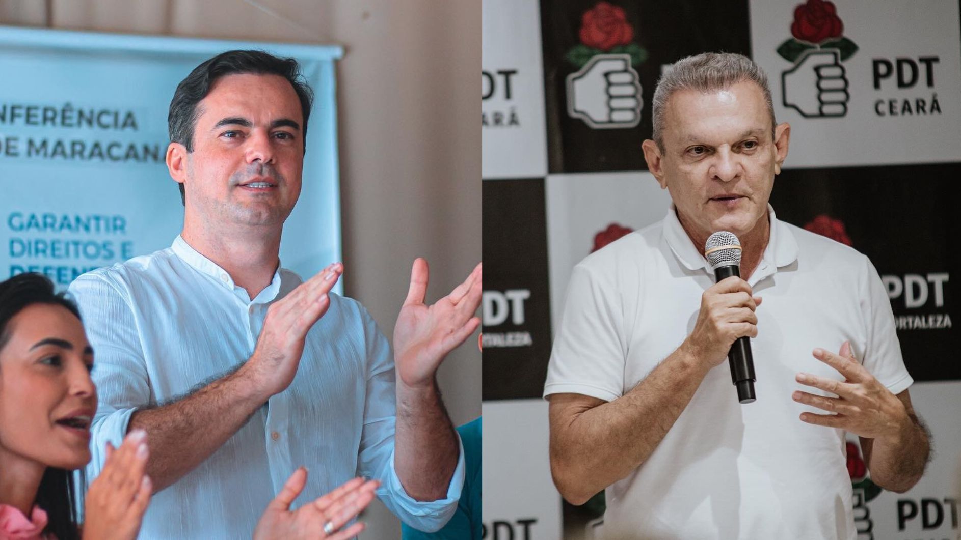 Capitão Wagner (União Brasil) e José Sarto (PDT), candidatos à Prefeitura de Fortaleza