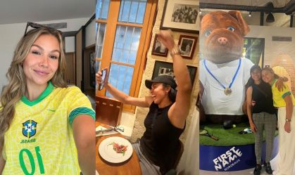 Carrie Lawrence foi até a França demonstrar apoio para Marta na Olimpíada de Paris